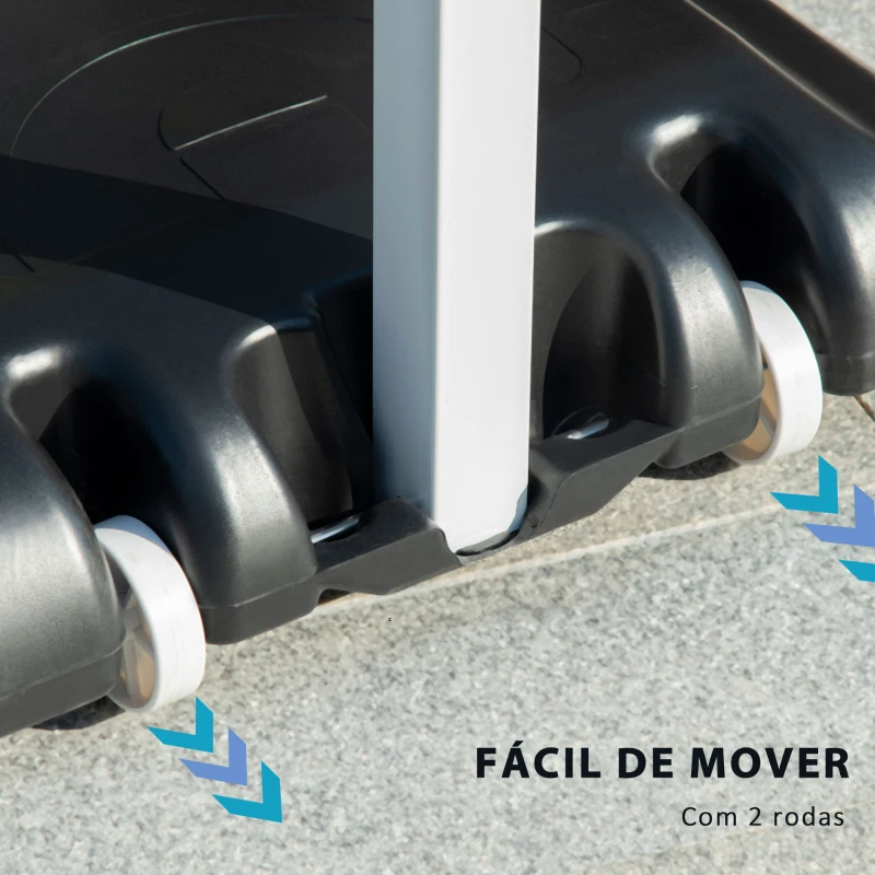 SPORTNOW Tabela de Basquetebol com Rodas Altura Ajustável 260-305cm com Tabela de PVC 90x83x310-360cm Branco