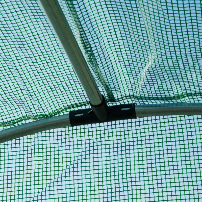 Outsunny 3L x 2W x 2Hm Greenhouse - Walk-in Polytunnel for Outdoor Garden, Flower, and Vegetable Planting with 25mm Diameter Galvanised Steel Frame and Zipped Door