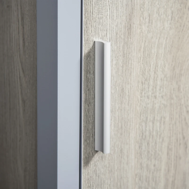 kleankin Coluna Casa de Banho com Porta 3 Prateleiras Abertas Armário Alto de Armazenamento para Casa de Banho 40x30x160cm Cinz