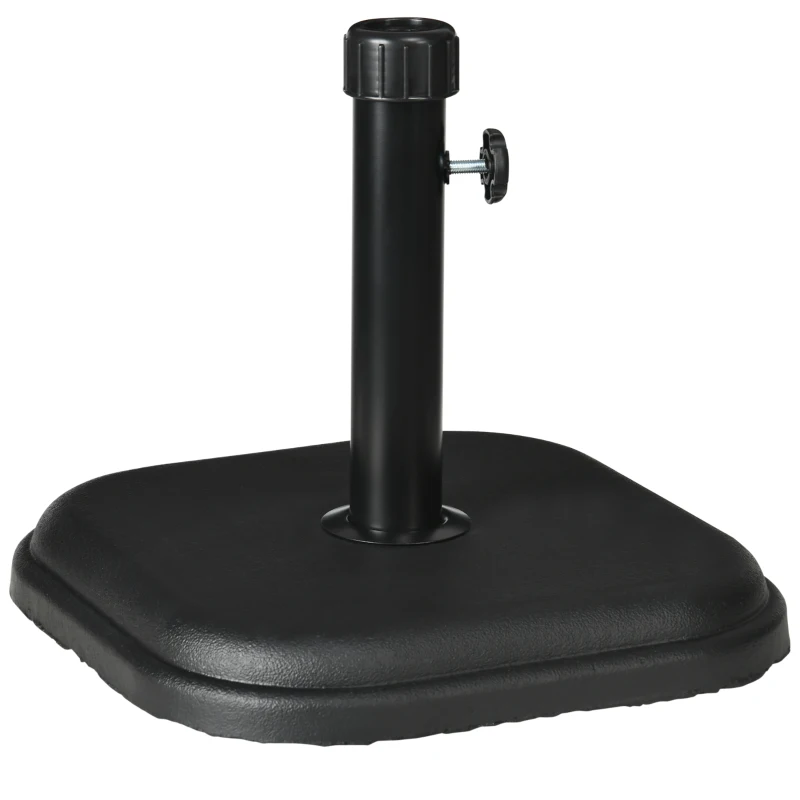 Outsunny Base para Chapéu de Sol 11 kg de Cimento para Mastros de Ø32-38 mm para Varanda Pátio Jardim Exterior 36x36x31 cm Preto