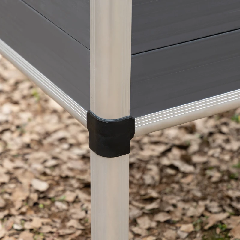 Outsunny Horta Elevada 113,5x61x128,5cm Estufa com Cobertura de Policarbonato com Teto Retrátil e Laterais Deslizantes Estrutura de Alumínio e PVC para Plantas Flores Cinza