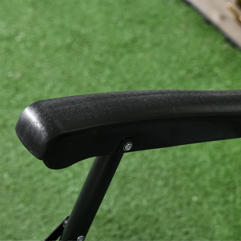 Outsunny Fotel Bujany na Zewnątrz, odporny na pogodę, składany, z Poduszką, do 120 kg, Jasnoszary