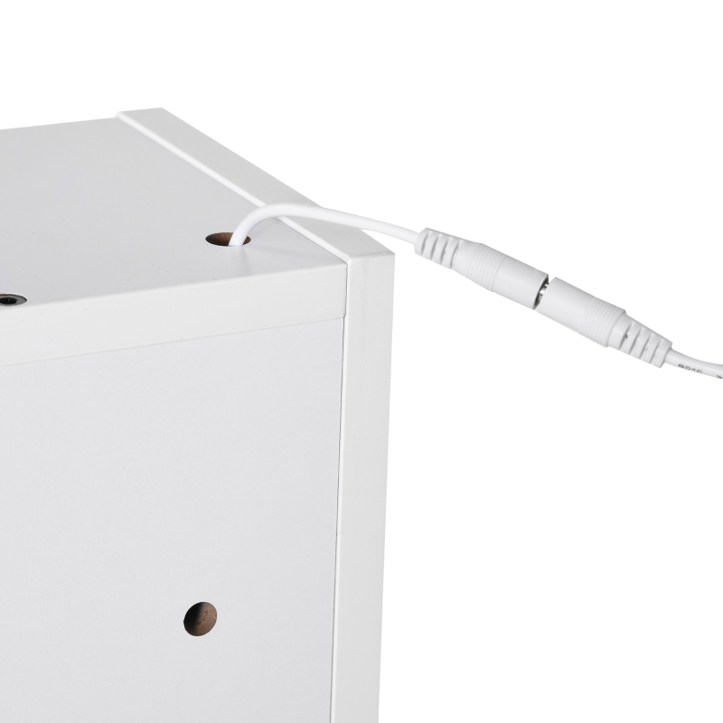 kleankin Armário com Espelho de Casa de Banho com Luz LED Porta 4 Prateleiras Abertas e Interruptor Tátil 60x15x65cm Branco
