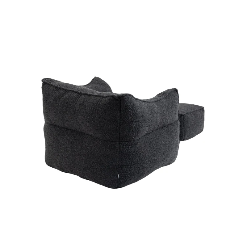 Confortevole Poltrona Sacco per Interni con Imbottitura in Memory Foam e Braccioli per Soggiorno e Camera da Letto, Nero