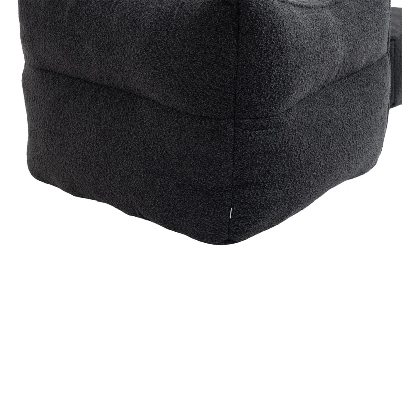 Confortevole Poltrona Sacco per Interni con Imbottitura in Memory Foam e Braccioli per Soggiorno e Camera da Letto, Nero