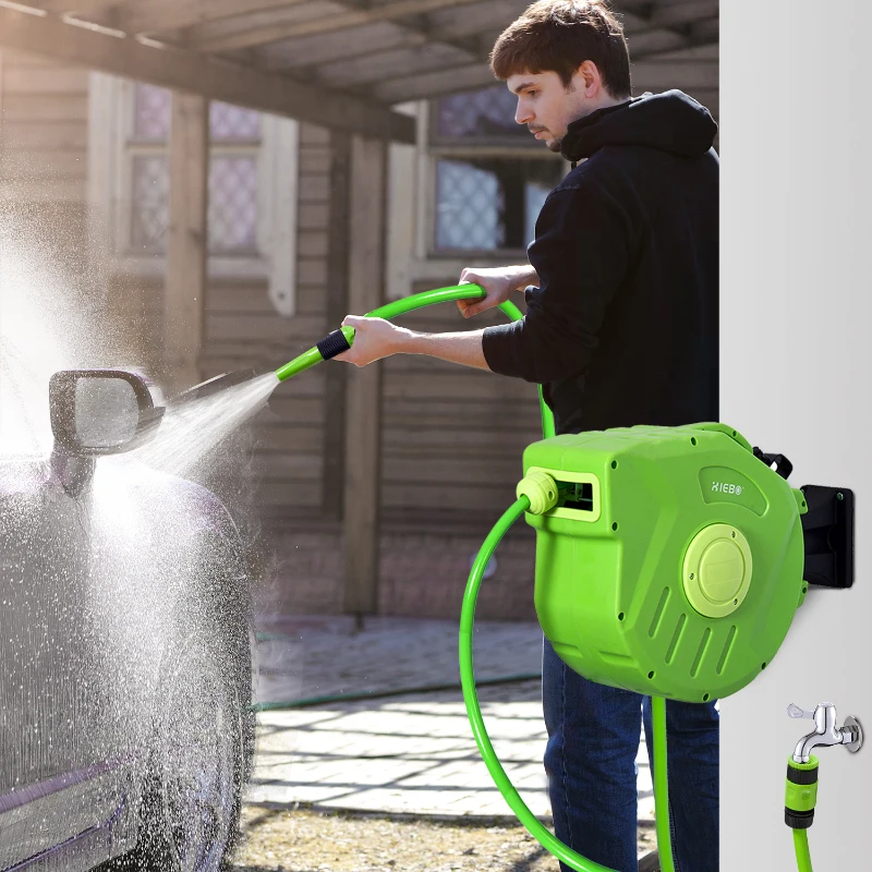 Outsunny Bęben do zwijania węża ogrodowego z szybkozłączką, 47,5 cm x 15,5 cm x 35,5 cm