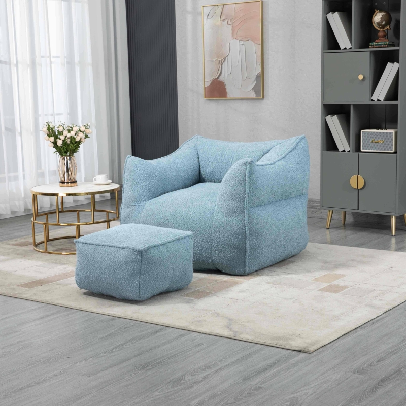 Lounge Pug Poltrona Sacco Classic In Velluto A Coste Grafite | Pouf Relax Per Adulti E Giovani | Design UK 75x75cm