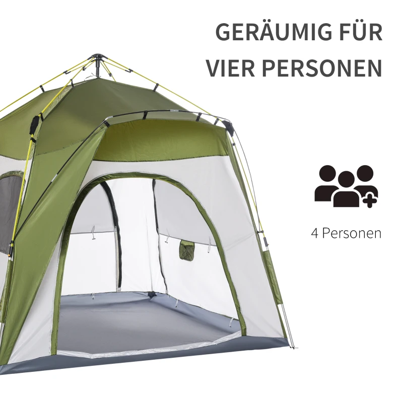 Outsunny bivvy tent is aluminium glasvezel 195cm x 240cm x 240cm(m-4)