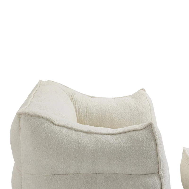 Confortevole Poltrona Sacco per Interni con Imbottitura in Memory Foam e Braccioli per Soggiorno e Camera da Letto, Beige