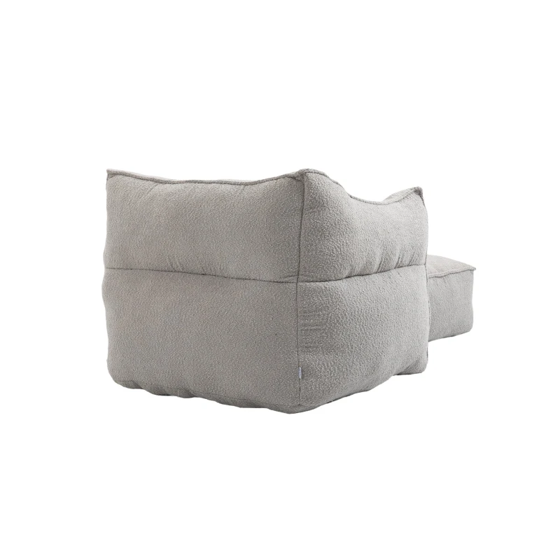 Confortevole Poltrona Sacco per Interni con Imbottitura in Memory Foam e Braccioli per Soggiorno e Camera da Letto, Grigio