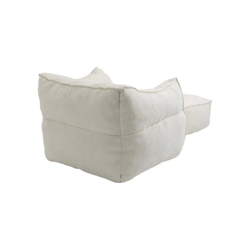 Confortevole Poltrona Sacco per Interni con Imbottitura in Memory Foam e Braccioli per Soggiorno e Camera da Letto, Beige