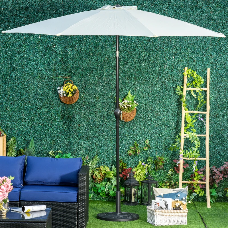 Outsunny 9kg Cement Concrete Half Round Parasol Base, Umbrella Stand for Garden Outdoor Accessories - Adjustable Coupler for Suitable Umbrella Rod Sizes: Φ3.5cm, Φ3.8cm, Φ4.8cm