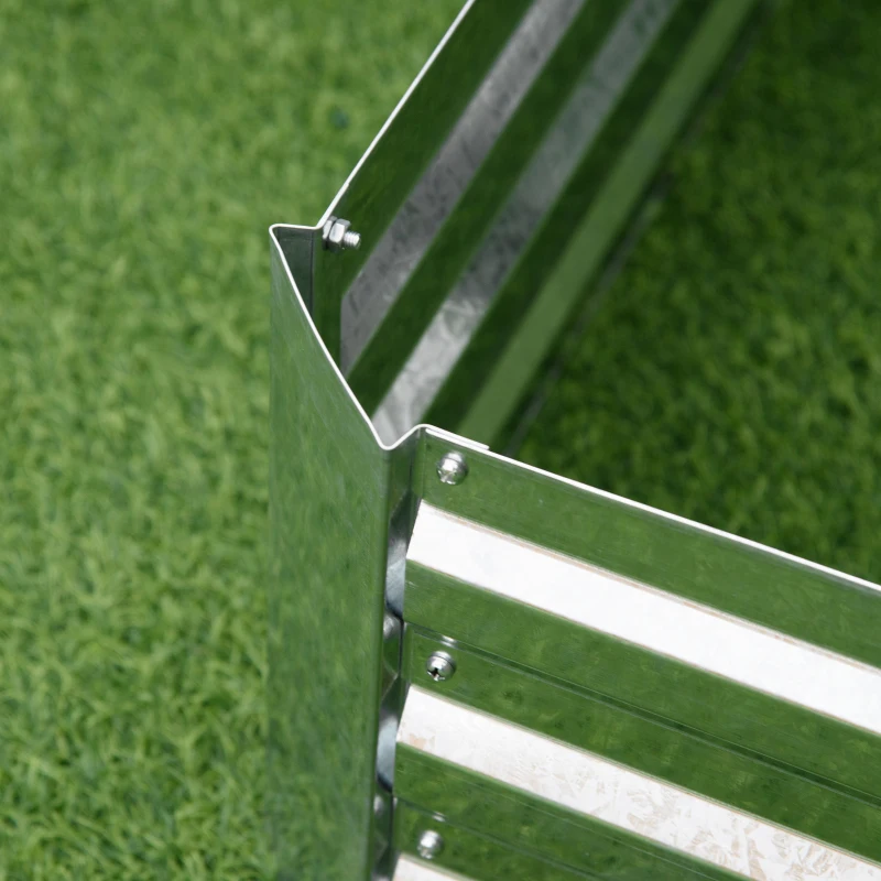 Outsunny gegalvaniseerd stalen verhoogd bed zilver 120 x 90 x 30 cm