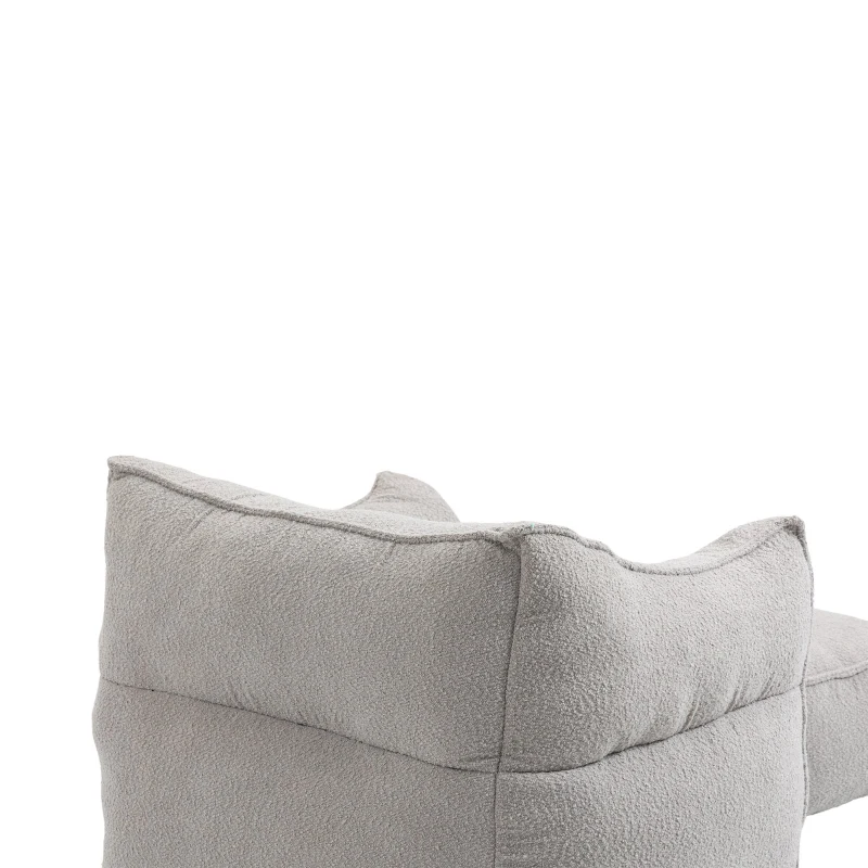 Confortevole Poltrona Sacco per Interni con Imbottitura in Memory Foam e Braccioli per Soggiorno e Camera da Letto, Grigio