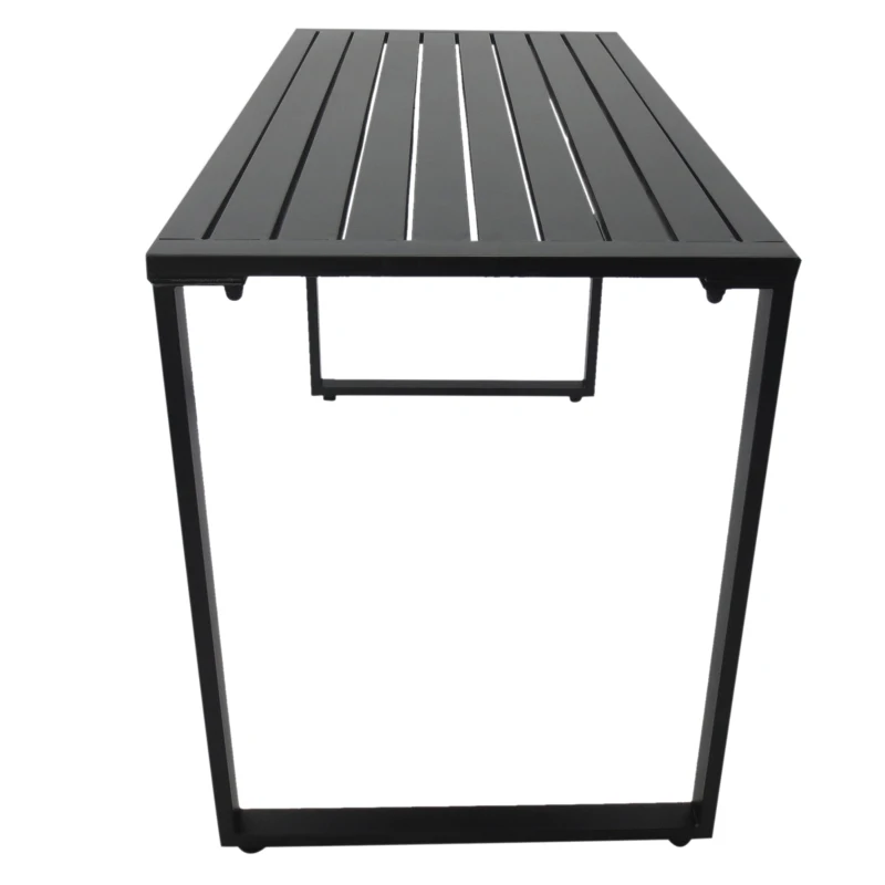 Zestaw piwny meble ogrodowe 3-część. 1 x stół 2 x ławki metal czarny 110 x 55 x 70 cm Outsunny