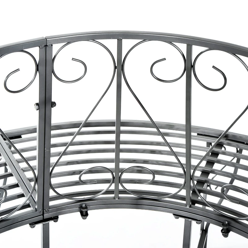 Outsunny Ławka okrągła ławka ogrodowa 360 ° ławka metalowa ∅160cm