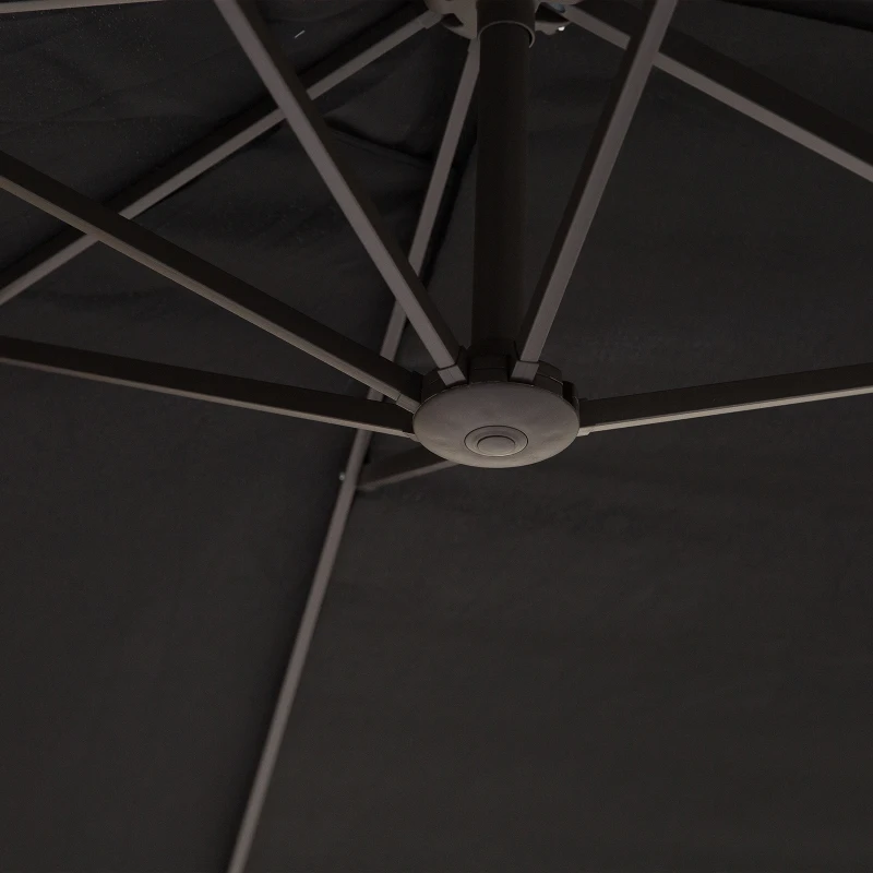 Outsunny parasol met zwengel tuinparasol dubbele marktparasol 460 x 270 cm zwart(m-9)