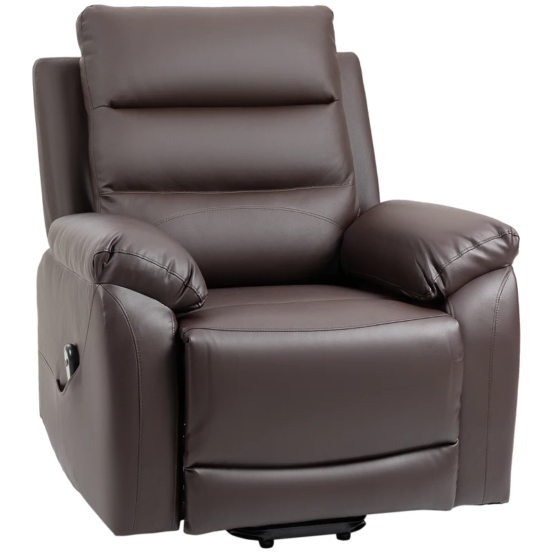 HOMCOM Fauteuil releveur électrique fonction massage inclinaison réglable 8 modes repose-pied ajustable PU 2 télécommandes