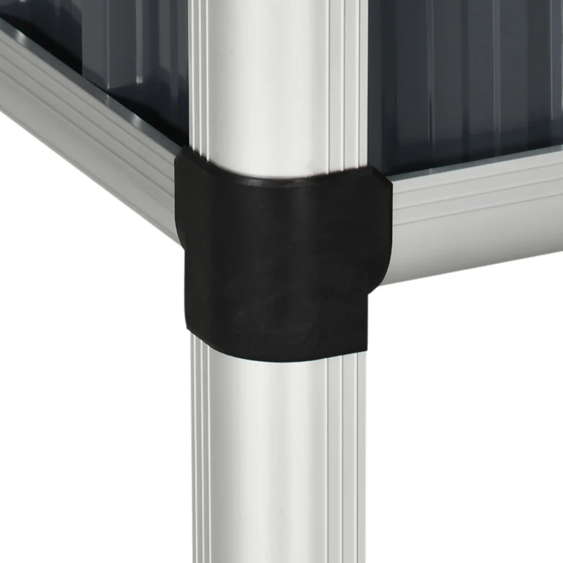 Outsunny Hochbeet, wetterbeständig, klappbarer Deckel, 114 cm x 60 cm x 129 cm, Dunkelgrau + Silber