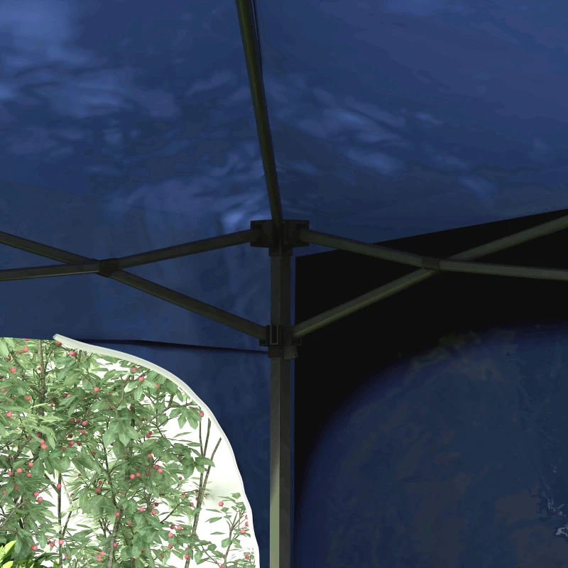 Outsunny Tenda Dobrável com Altura Ajustável 1 Parede Lateral Teto com Ventilação 4 Sacos de Areia e Bolsa de Transporte 3x3 m Azul