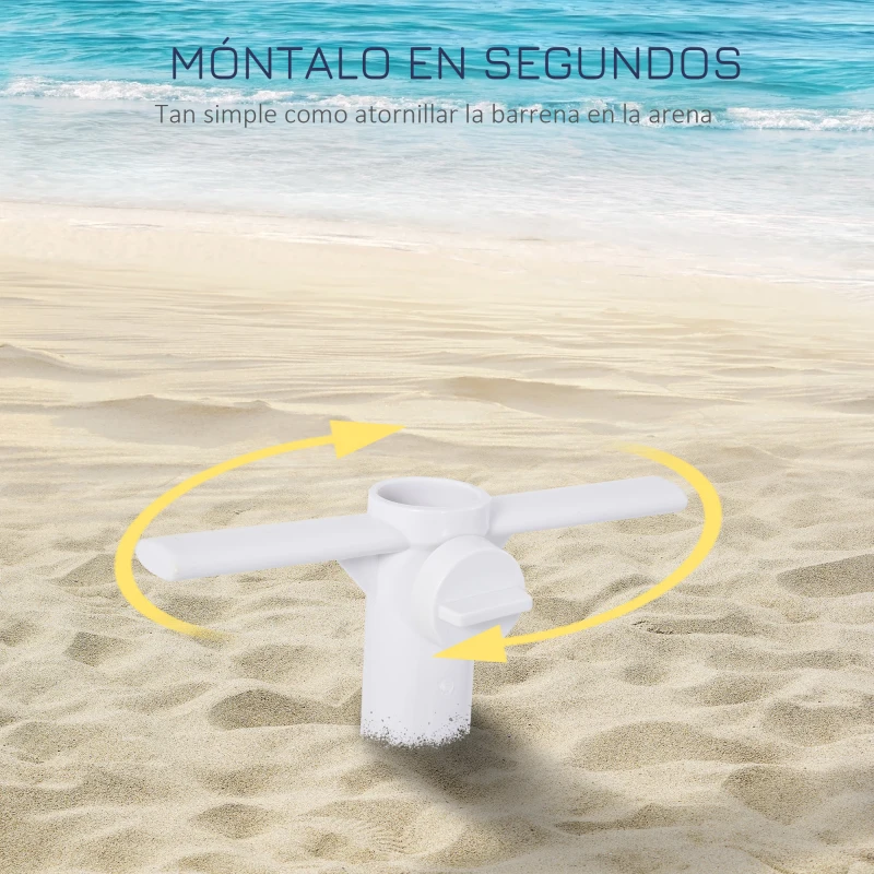 Outsunny Ponta para Chapéu de Sol Universal com Ajuste Proteção Contra o Vento Apto para Mastros entre Ø22-38mm 37x24cm Branco