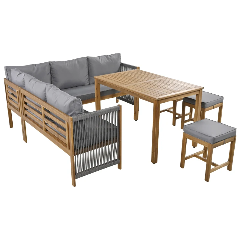 Set per giardino con divano, poltrone e tavolino