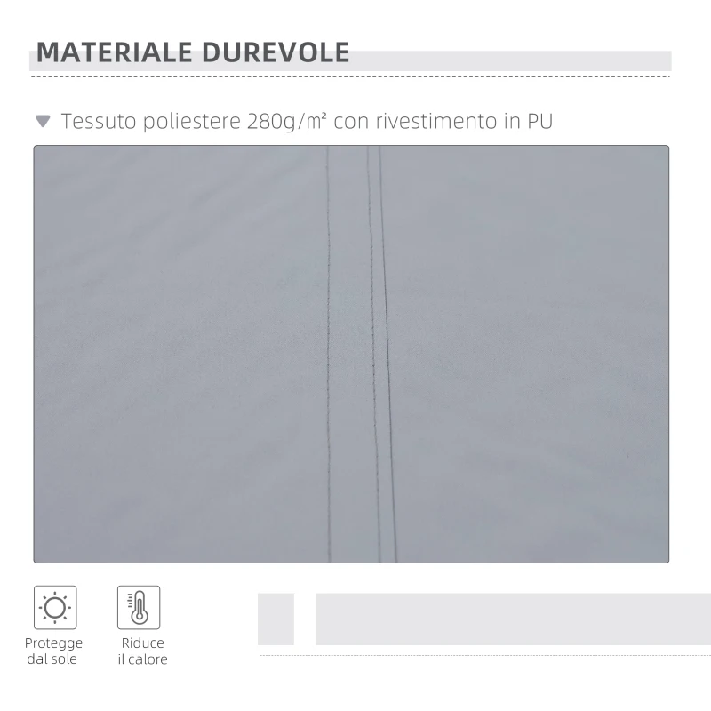 Outsunny Tenda da Sole 3x2.5 m Avvolgibile per Porte e Finestre, in Alluminio e Poliestere Anti-UV, Grigio