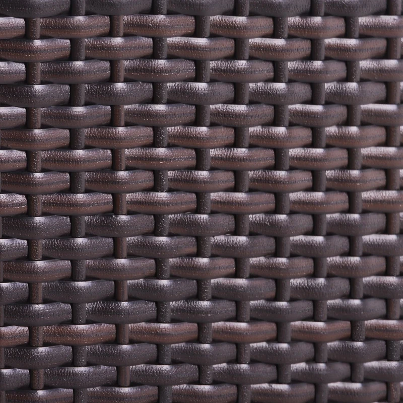 Set Salotto da Giardino in Poly rattan con Divano ad Angolo, Tavolino con Piano in Vetro e Cuscini, Marrone