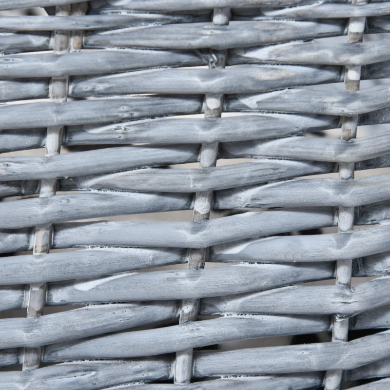 PawHut Wicker Dog Corner Basket Pet Bed Sofa Couch w/ Soft Plush Cushion Elevated Base