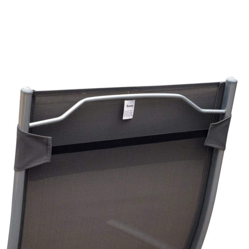 Outsunny Sezlong Relax Pliabil Schelet in Metal 137x63.5x100.5cm Gri