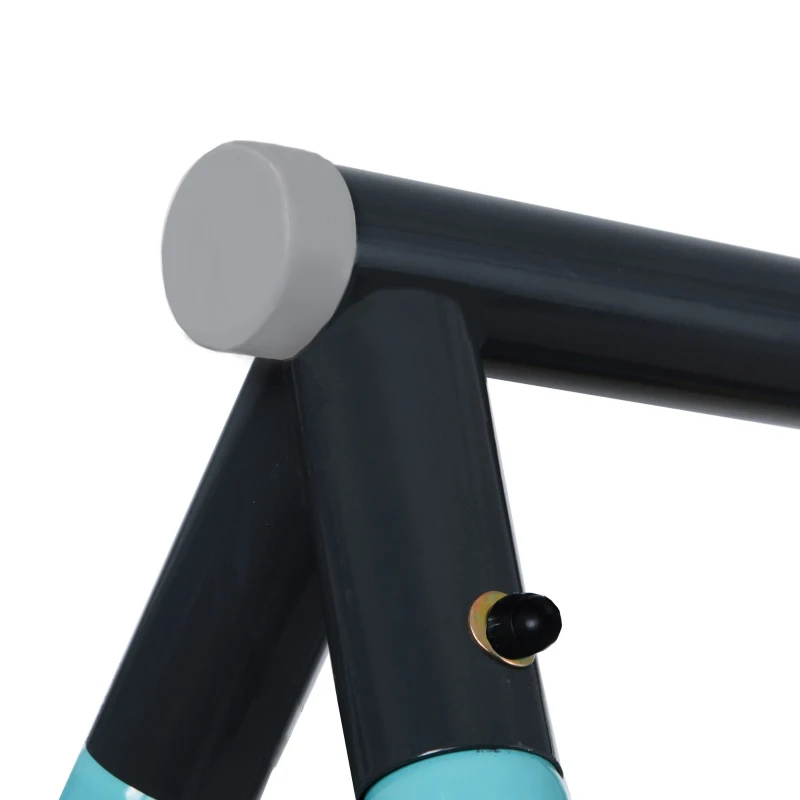 Set Gioco da Giardino per Bambini 3-8 Anni con Altalena Nido, Scala da Arrampicata, Rete e Dondolo, Struttura in Metallo, Blu