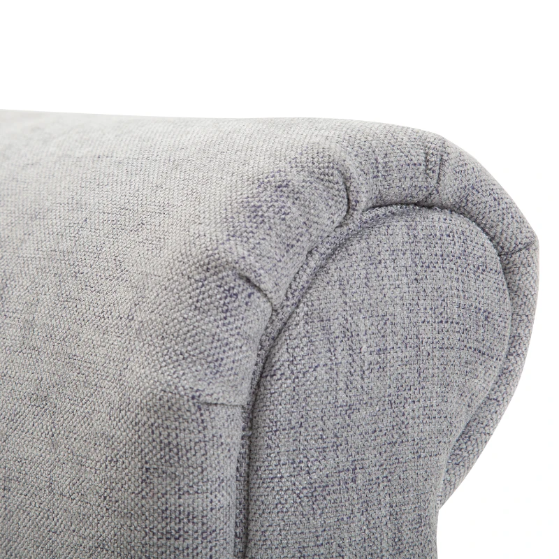HOMCOM ławka tapicerowana ławka do siedzenia taboret elegancka materiał lniany jasnoszary 103x48x38 cm