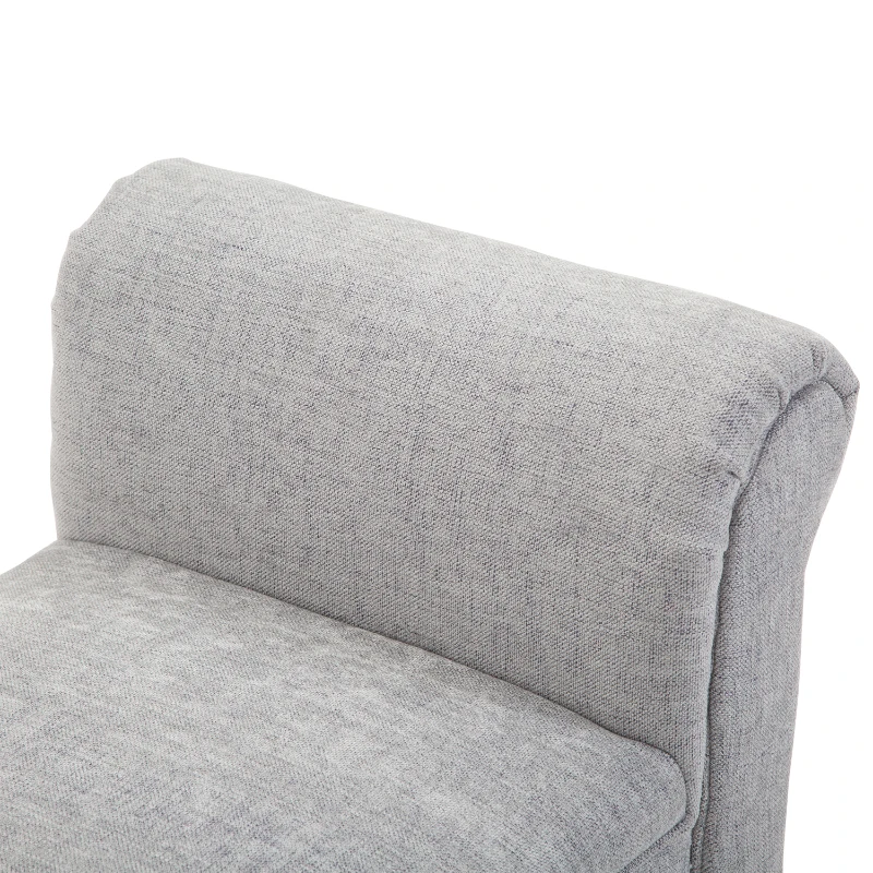 HOMCOM ławka tapicerowana ławka do siedzenia taboret elegancka materiał lniany jasnoszary 103x48x38 cm
