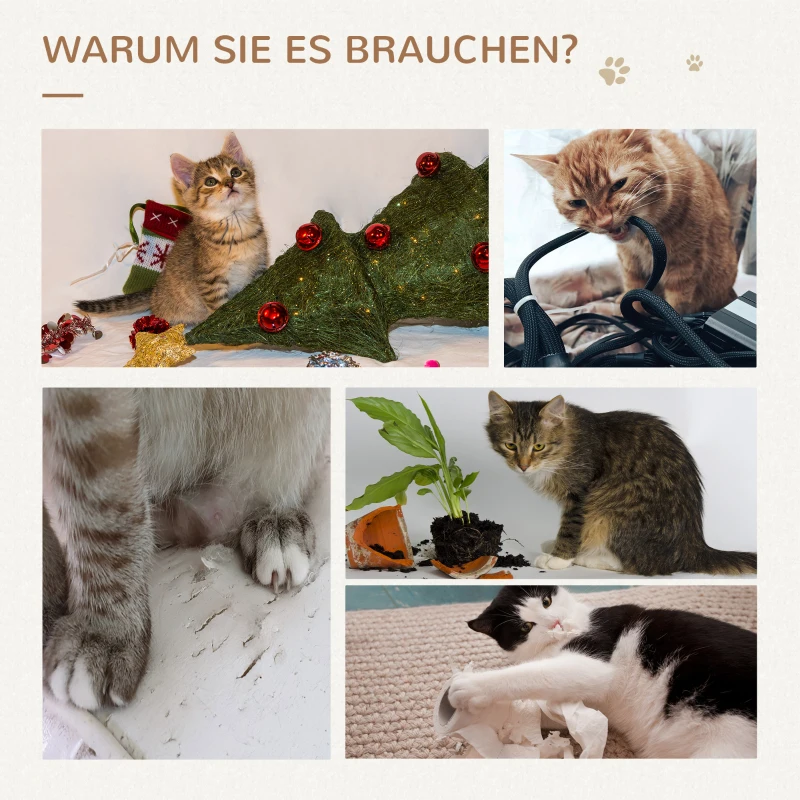 PawHut Katzenkratzbaum Katzenspielzeug Kletterbaum Sisal Polster Liegefläche Spanplatte samtartiges Polyester Sisal