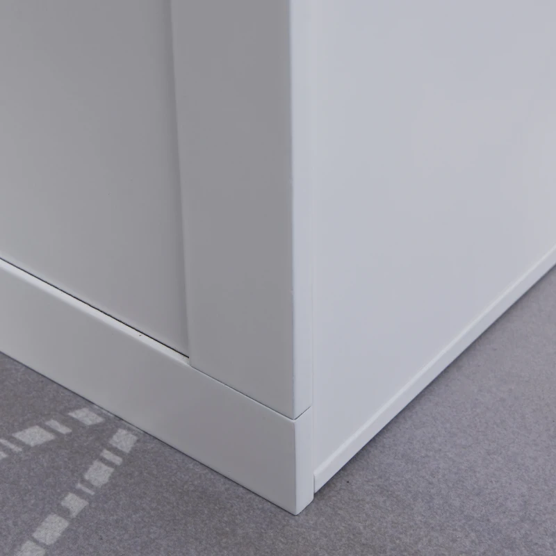PawHut Comedouro Elevado para Cães com 2 Tigelas de Aço Inoxidável e Espaço de Armazenamento Oculto 60x30x41 cm Branco