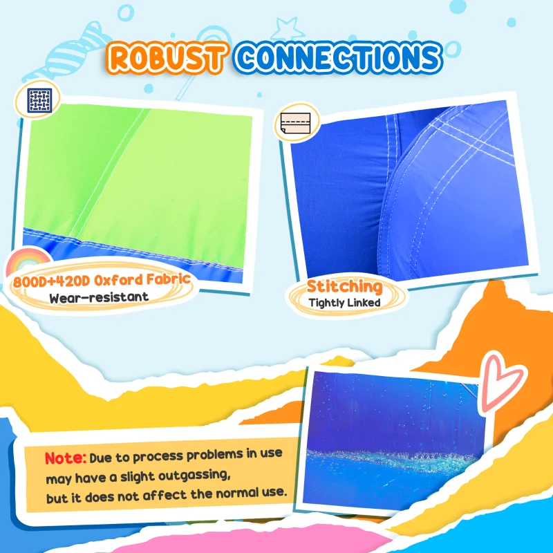 Outsunny 4 in 1 pentru copii Tobogan de apa Bounce House tobogan, trambulina, piscina, pentru copii de 3-8 ani