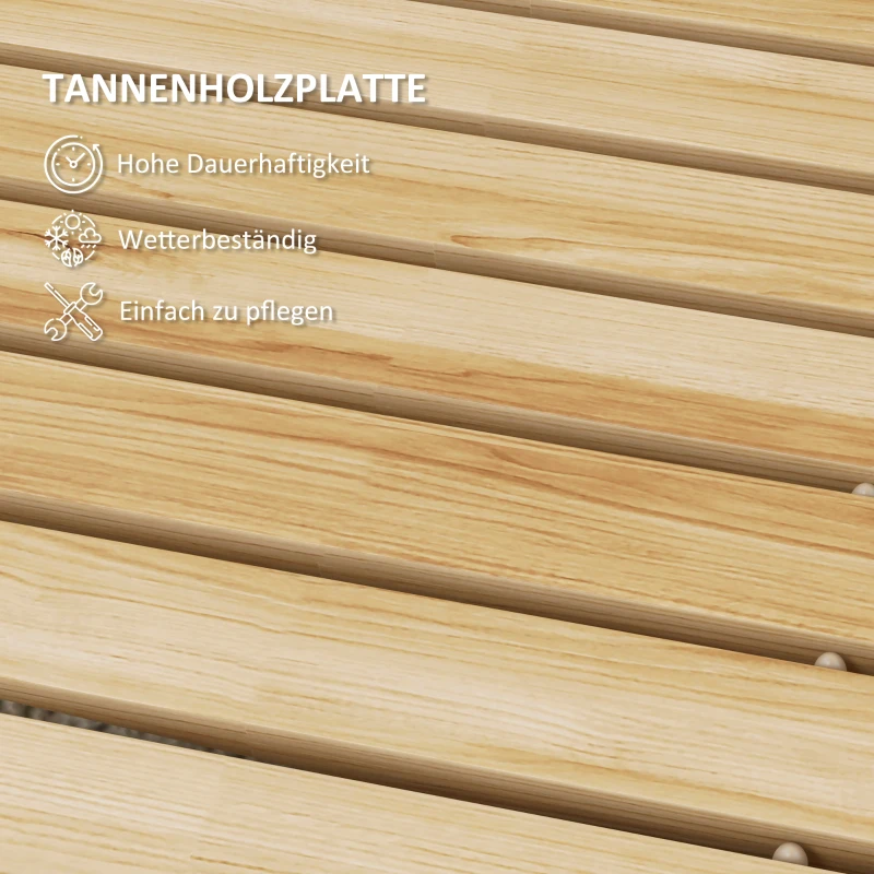 Outsunny Gartentritt Rolka Ścieżka Ogrodowa, odporna na warunki atmosferyczne, drewno świerkowe, 120 x 47 x 1 cm, Naturalne