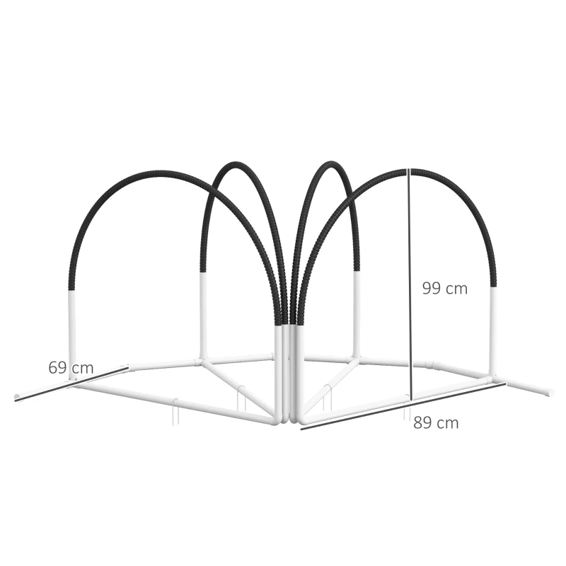 PawHut Honden-Agility-Set Hondentrainingsaccessoires Agility-Set, 4 stuks, 89 x 69 x 99 cm, Wit + Zwart(m-3)