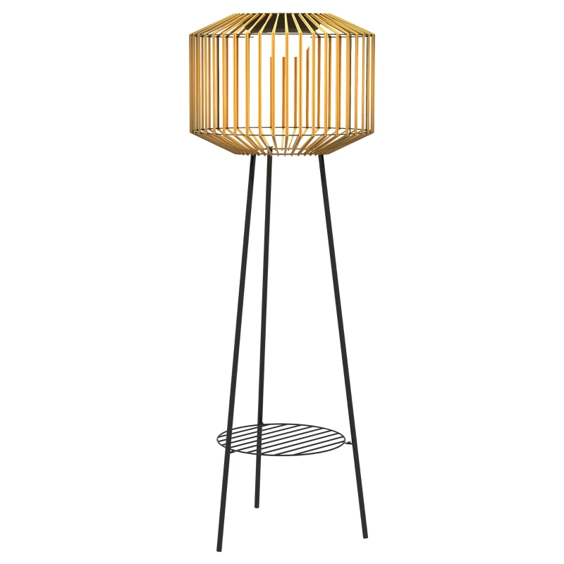 Outsunny Tuinlamp, Zonne- & USB-voeding, Automatische inschakeling, Plantenplank, Bruin/Zwart