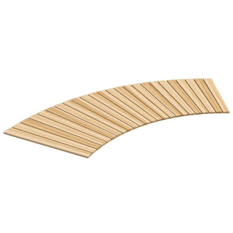 Outsunny Uitrolbaar Tuinpad, Weerbestendig, Vurenhout, 120 x 47 x 1 cm, Natuurlijk