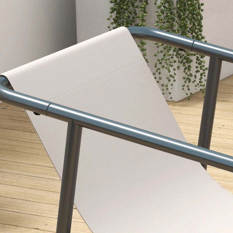 Outsunny 4-delige Tuinmeubelset Tuinzitgroep Loungemeubels, 1 Bank, 2 Stoelen, 1 Tafel, 110 x 70 x 70 cm, Crème + Zwart