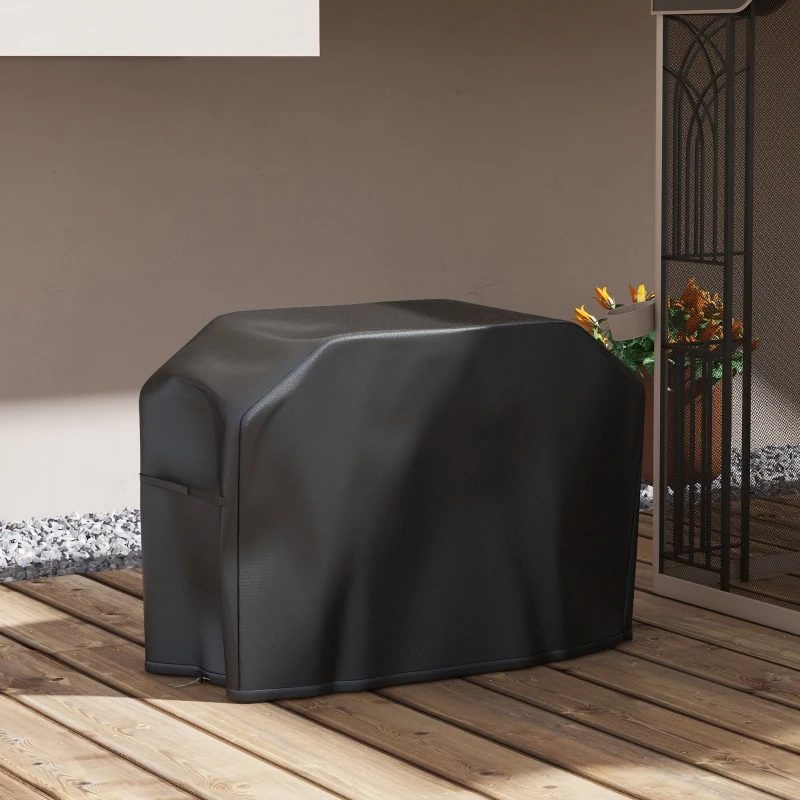 Outsunny Grillafdekking Beschermhoes voor Grill, Weerbestendig, 124 x 61 x 91 cm, Zwart