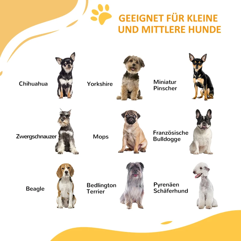 PawHut Hondentraphek, automatisch sluiten, eenvoudige bediening, 100 cm x 4 cm x 76 cm, Wit