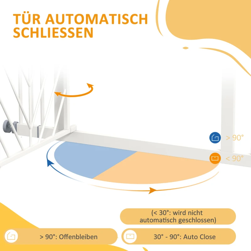 PawHut Türbeschermingshek Traphekje Afscheidingshek Hondenhek, 100 cm x 4 cm x 76 cm, Wit