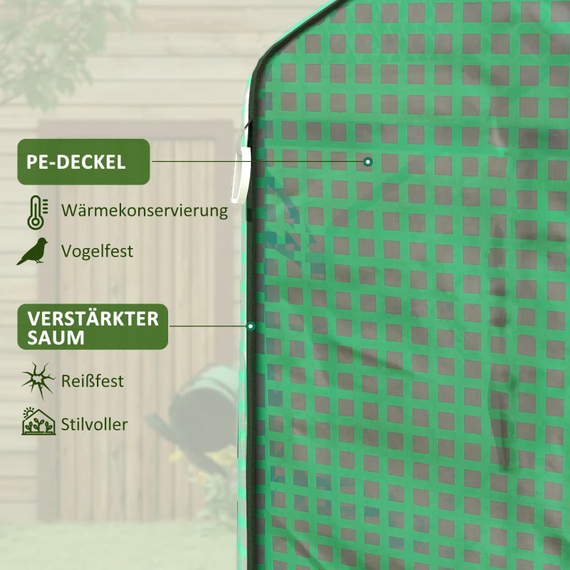 Outsunny Vervangende folie voor kas, roldeur, gaasvenster, groen, 143 x 70 x 190 cm, groen(m-4)