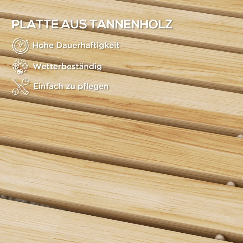 Outsunny Uitrolbaar Tuinpad, Weerbestendig, Vurenhout, 120 x 47 x 1 cm, Natuurlijk