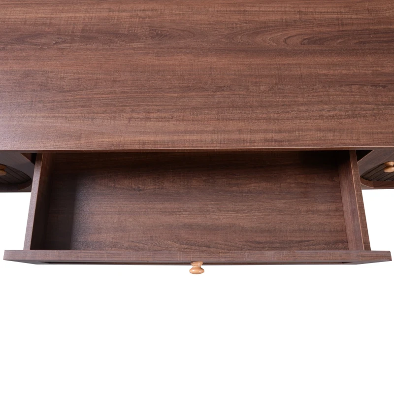 Mueble TV en Ratán con Puertas y Cajones Estilo Rústico Natural