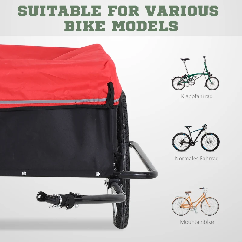 HOMCOM Transportaanhanger aanhangwagen fietsaanhanger aanhangwagen inklapbaar(m-5)