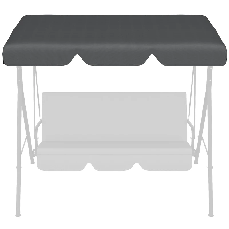 Outsunny Zamienny Daszek do Huśtawki Ogrodowej, Odporny na warunki pogodowe, 156 x 117 x 15 cm, Ciemnoszary