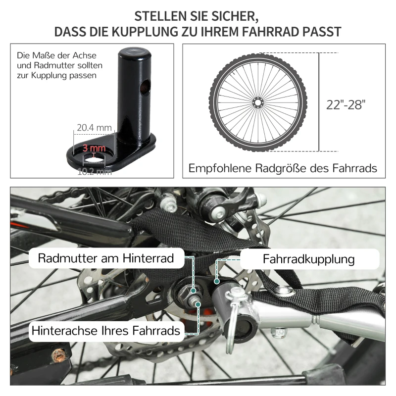 HOMCOM Transportaanhanger aanhangwagen fietsaanhanger aanhangwagen inklapbaar(m-8)